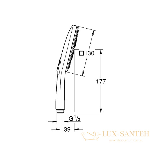 ручной душ grohe rainshower smartactive 130 cube 26550000, хром