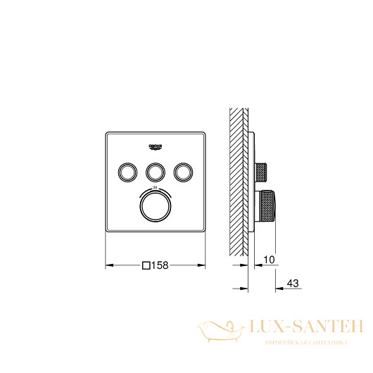 термостат grohe grohtherm smartcontrol 29126000, хром