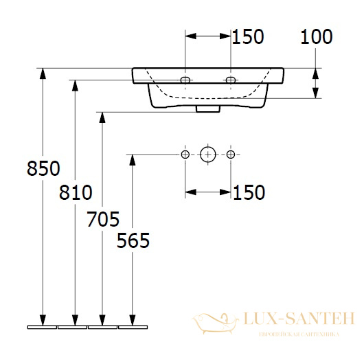 раковина villeroy & boch subway 3.0 4370ff01 500х400 мм, белый