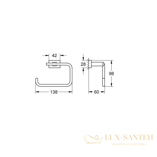 бумагодержатель grohe essentials cube 40507001, хром