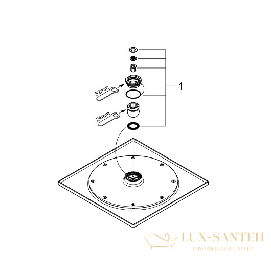 верхний душ grohe rainshower f-series 27271000, хром