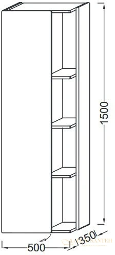 подвесная колонна jacob delafon terrace eb1179g-274 (шарниры слева)