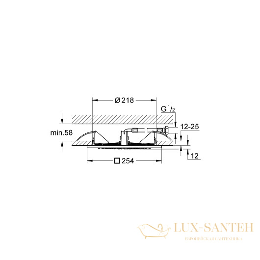 верхний душ grohe rainshower f-series 27467000 254х254 мм, хром