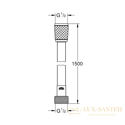 душевой шланг grohe relexaflex 28151002 1500 мм, хром