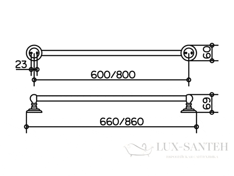 полотенцедержатель keuco astor, 600 мм, хром