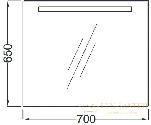 зеркало с подсветкой jacob delafon parallel 70см eb1412-nf