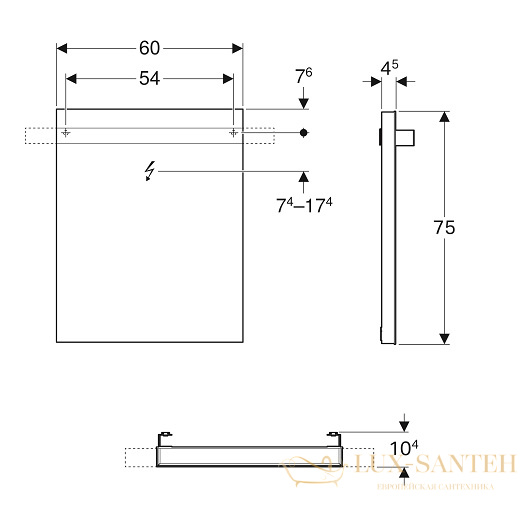 зеркало geberit icon 840760000 600х750 мм, зеркальный