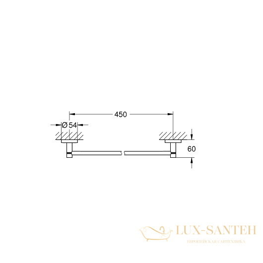 полотенцедержатель grohe essentials 40688dc1, сталь