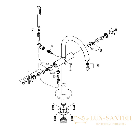 смеситель grohe atrio 25044gl3 для ванны, холодный рассвет