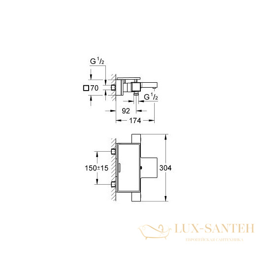 термостатический смеситель grohe grohtherm cube 34502000 для ванны, хром