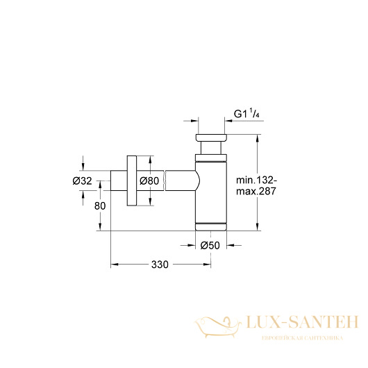 сифон grohe 28912dc0 для раковины, сталь