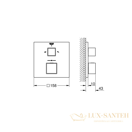 термостат grohe grohtherm cube 24155000 для ванны, хром