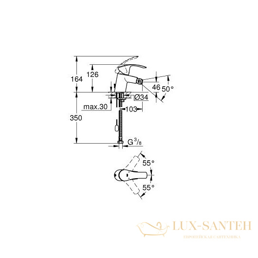 смеситель grohe eurosmart 32927002 для биде, хром