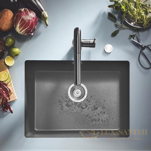 мойка кухонная grohe k700u 31655at0 610х460 мм, серый гранит