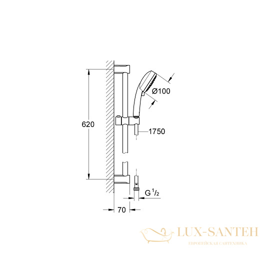 душевой гарнитур grohe new tempesta cosmopolitan 100 27787002, белый