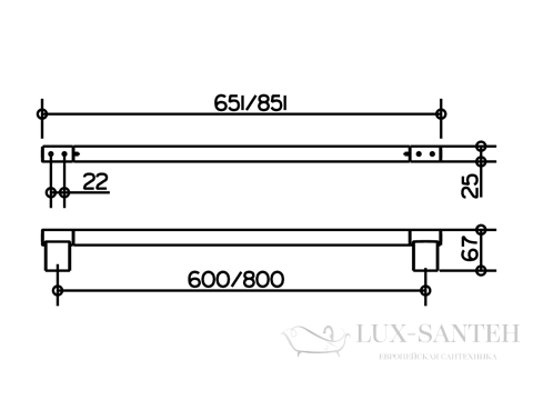 полотенцедержатель keuco 800 mm хром 14901010800