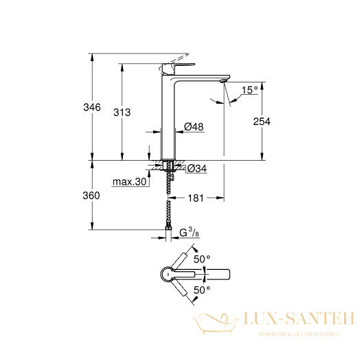 смеситель grohe lineare 23405dc1 для раковины, сталь