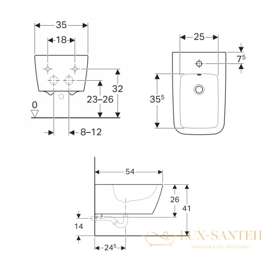 биде geberit icon square 231910000 подвесное, белый