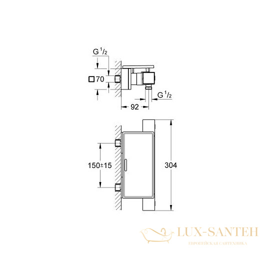 термостатический смеситель grohe grohtherm cube 34491000 для душа, хром