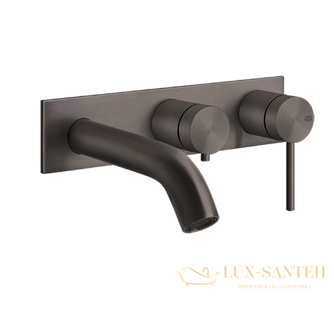 смеситель gessi 316 bath 54136.707 для ванны, внешняя часть, black metal brushed pvd