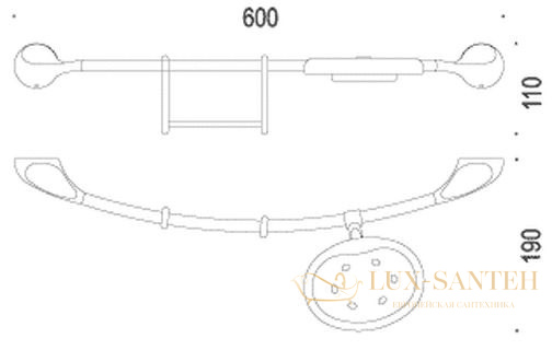 полотенцедержатель colombo design melo b1276 60 см, хром