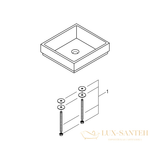 раковина накладная grohe cube ceramic 3948100h 500х470 мм, белый