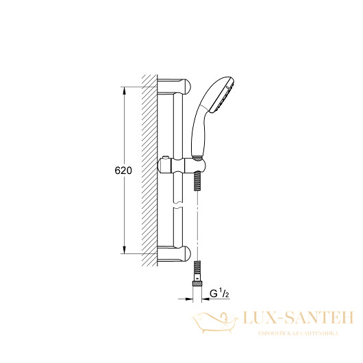 душевой гарнитур grohe new tempesta 100 27853001, хром