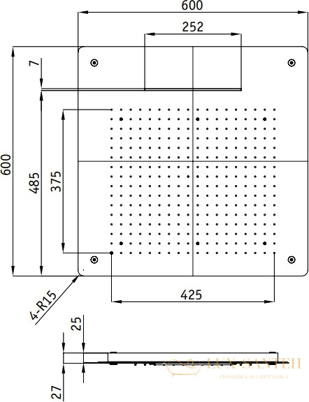 верхний душ rgw shower panels 21140274-01 sp-74, хром