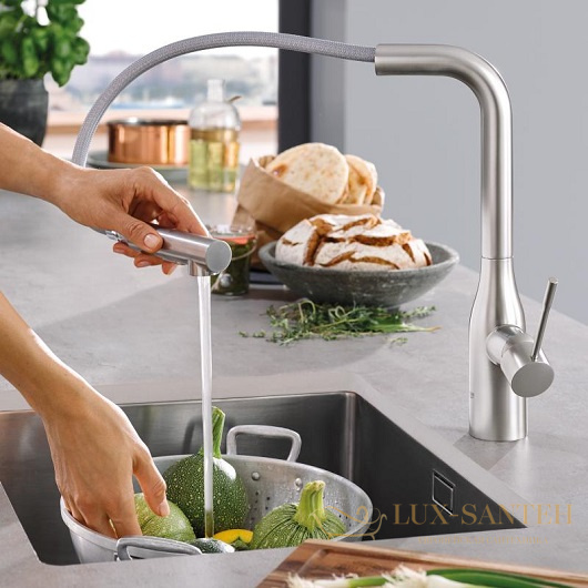 смеситель grohe essence 30270dc0 для мойки, сталь