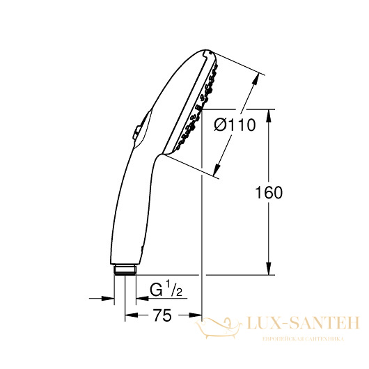 ручной душ grohe tempesta 110 28261003, белый