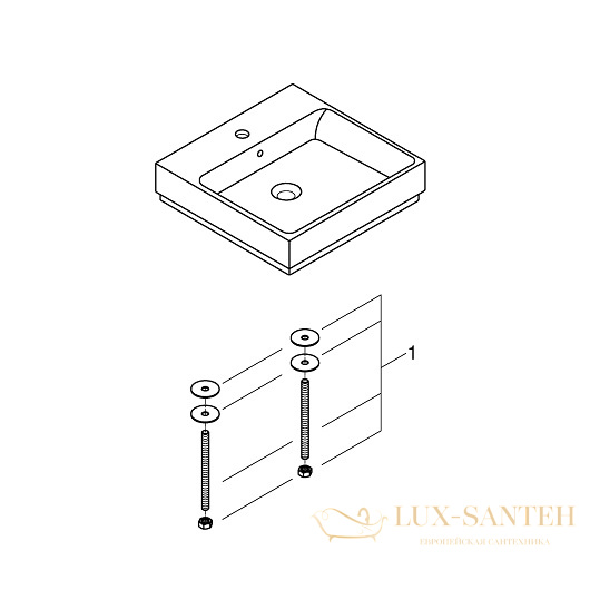 раковина накладная grohe cube ceramic 3947800h 500х490 мм, белый