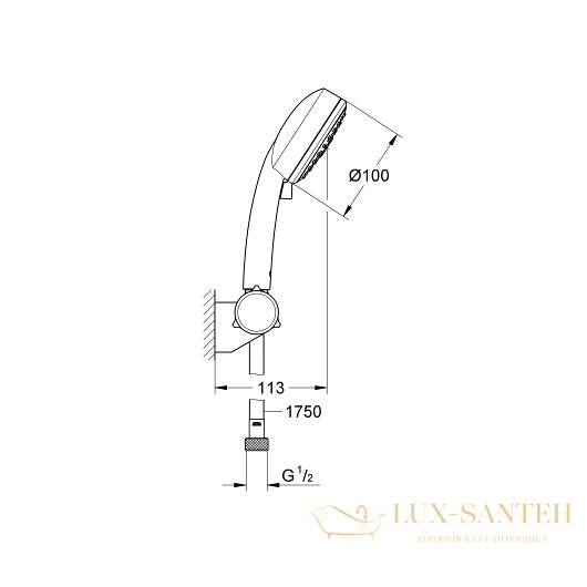 душевой гарнитур grohe new tempesta cosmopolitan 100 27584002 9,5 л/мин, белый