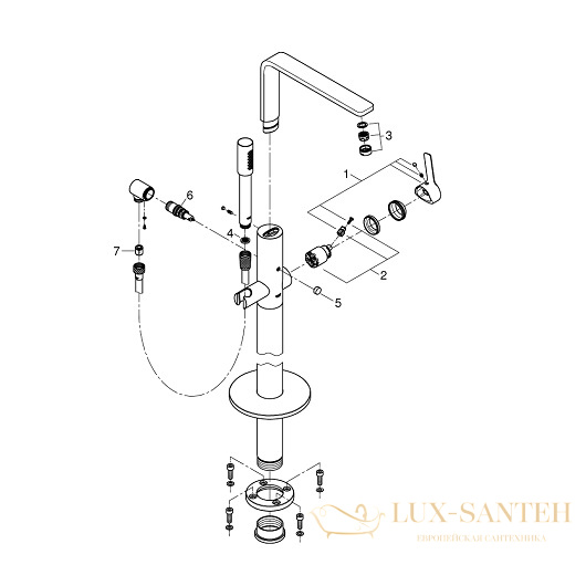 смеситель grohe lineare 23792dc1 для ванны, сталь