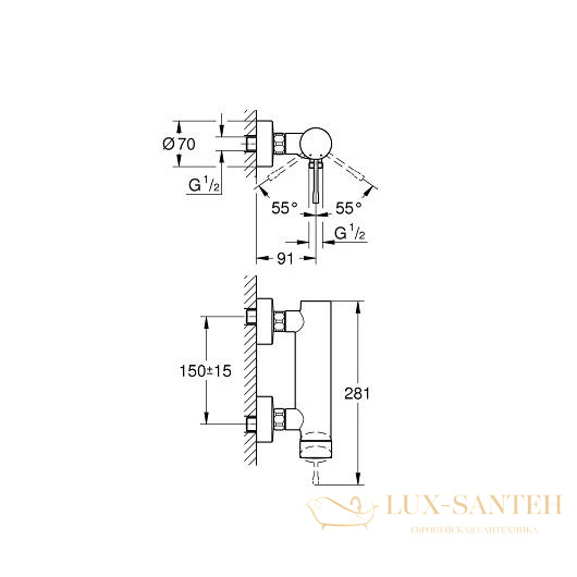 смеситель grohe essence 33636001 для душа, хром