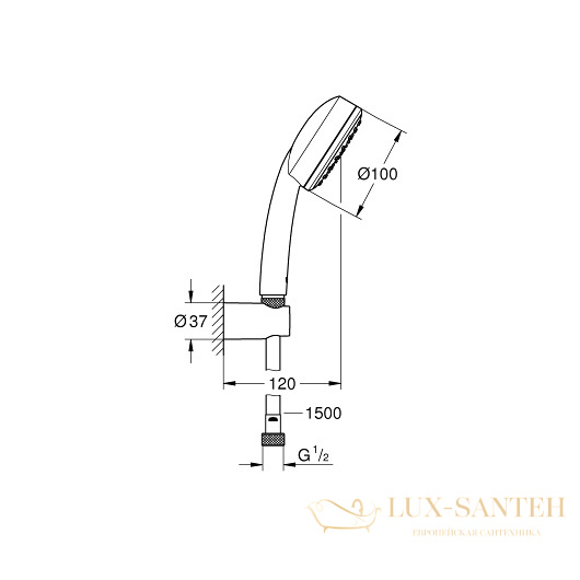 душевой гарнитур grohe new tempesta cosmopolitan 100 26084002, белый