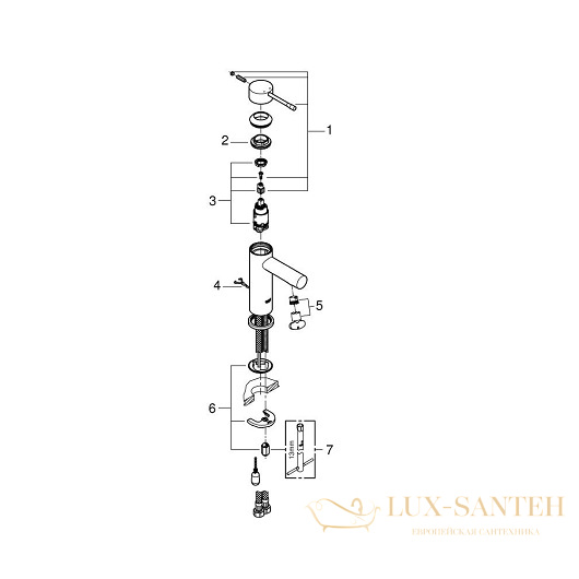 смеситель grohe essence 32899001 для раковины, хром