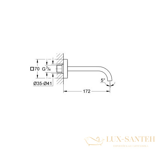 излив grohe allure 13264000 для ванны, хром