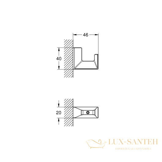 крючок grohe selection cube 40782000, хром