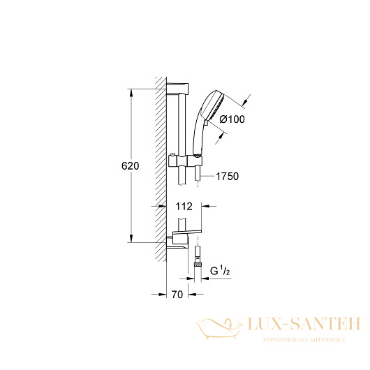 душевой гарнитур grohe new tempesta cosmopolitan 100 27928002, белый