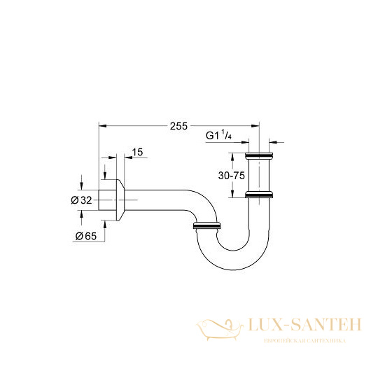 сифон grohe 28947000 для раковины, хром глянцевый