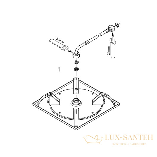 верхний душ grohe rainshower f-series 27467000 254х254 мм, хром