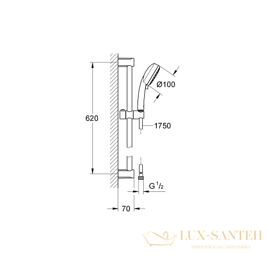 душевой гарнитур grohe new tempesta cosmopolitan 100 27578002, белый