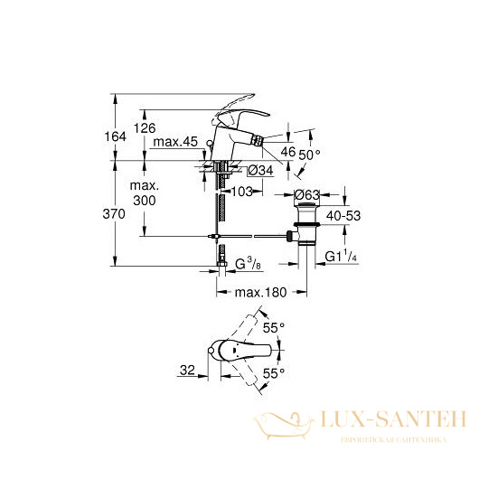 смеситель grohe eurosmart 32929002 для биде, хром