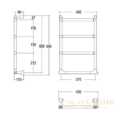 полотенцесушитель электрический, 64х52 см, margaroli sole 512 box 5123704crnb, хром