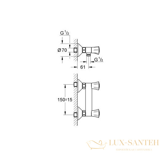 смеситель grohe costa l 26330001 для душа, хром