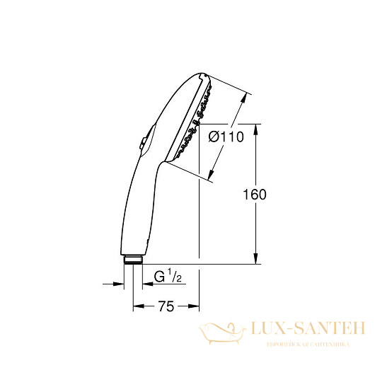 ручной душ grohe tempesta 110 27597003, белый