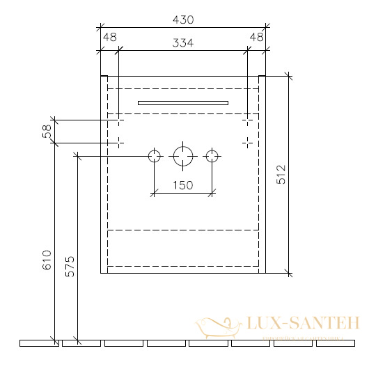 тумба под раковину villeroy & boch avento a88701b3 430х514х352 мм петли справа, crystal black 