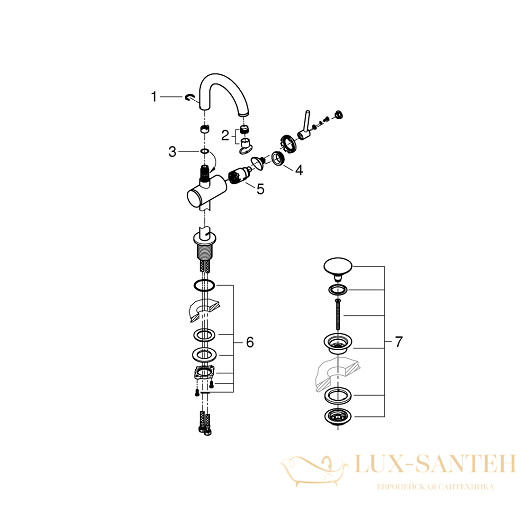 смеситель grohe atrio 32043dc3 для раковины, сталь