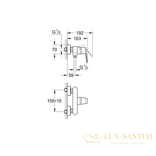 смеситель grohe eurosmart cosmopolitan 32837000 для душа, хром