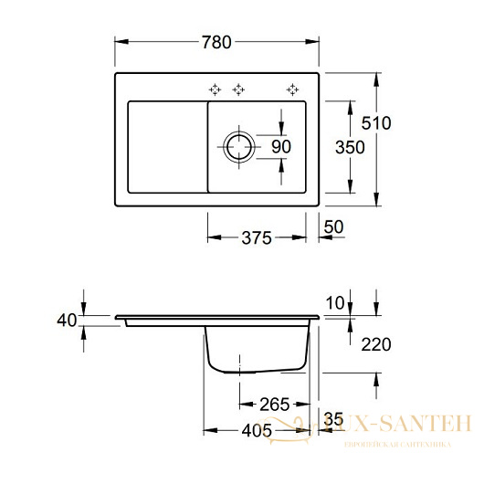 кухонная мойка villeroy & boch subway 45 671401r1 ceramicplus 780×510 мм, белый